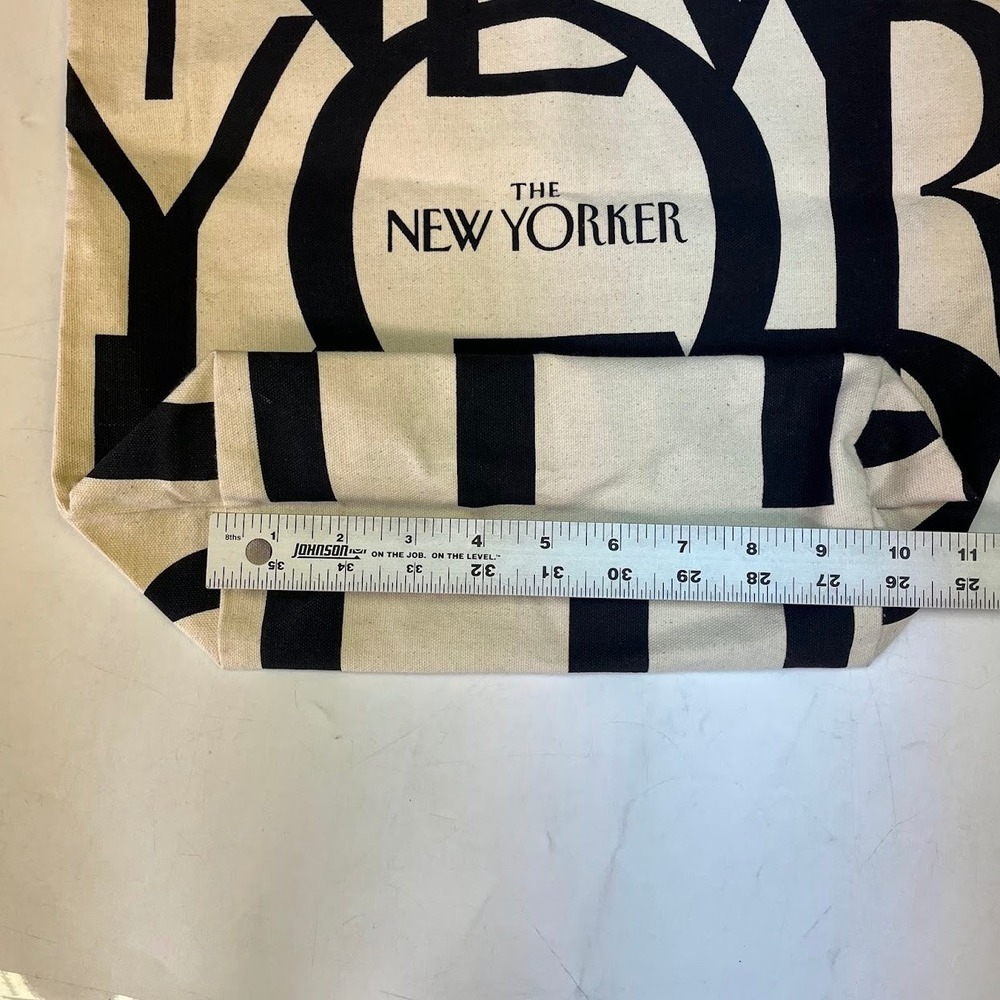 The New Yorker Magazine Canvas Tote Bag Natural Cream Black Logo 100% Cotton - Picture 8 of 9